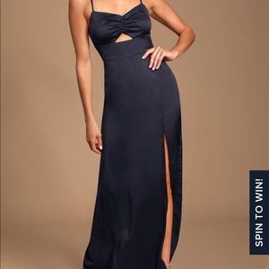 Lulus beautiful navy blue maxi dress